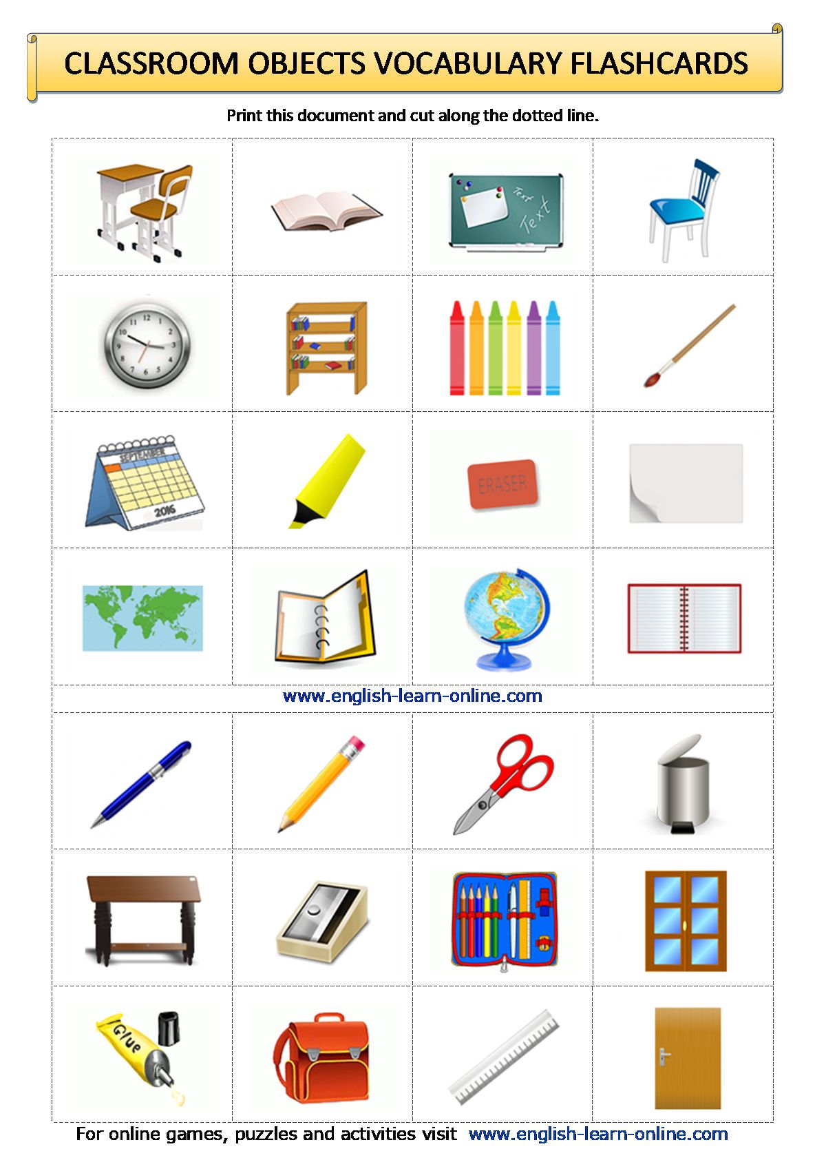Classroom Objects Vocabulary Esl Picture Dictionary W - vrogue.co