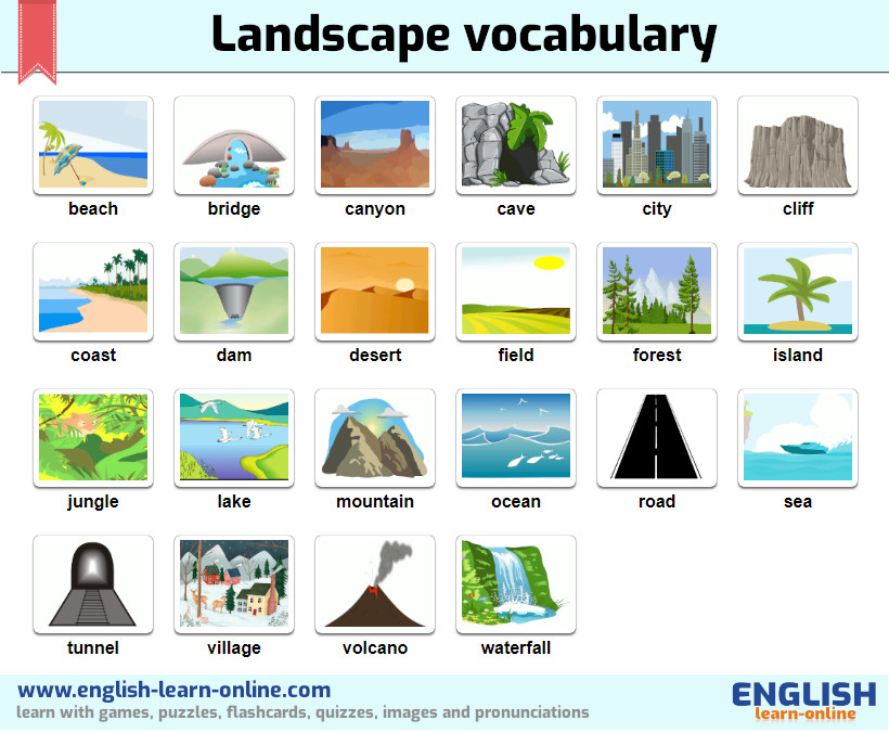 Landscape Vocabulary With Flashcards